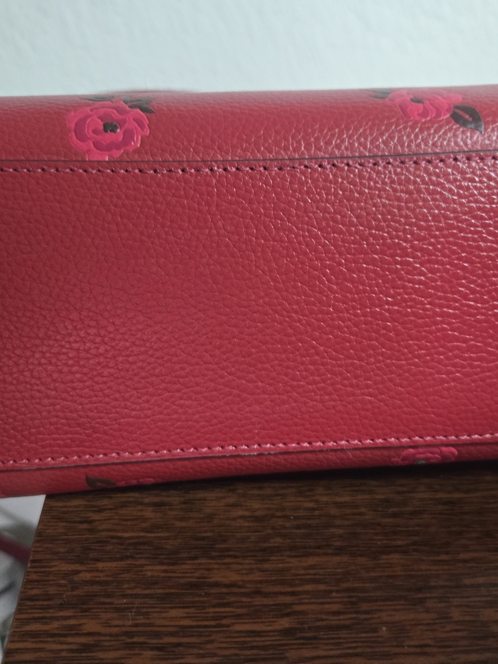 Coach Floral Print Red Leather Shoulder Bag - Picture 3 of 7